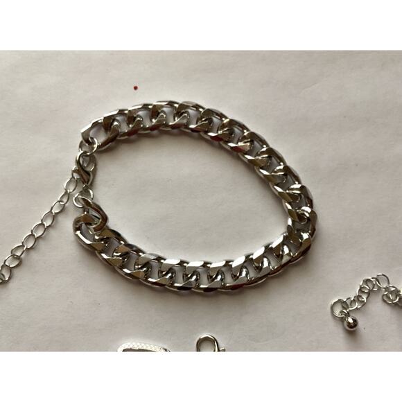 4402 (3) Vintage 80s Punk Curb Cuban Bracelet Chunky Thick Chain Bracelets - Picture 5 of 6